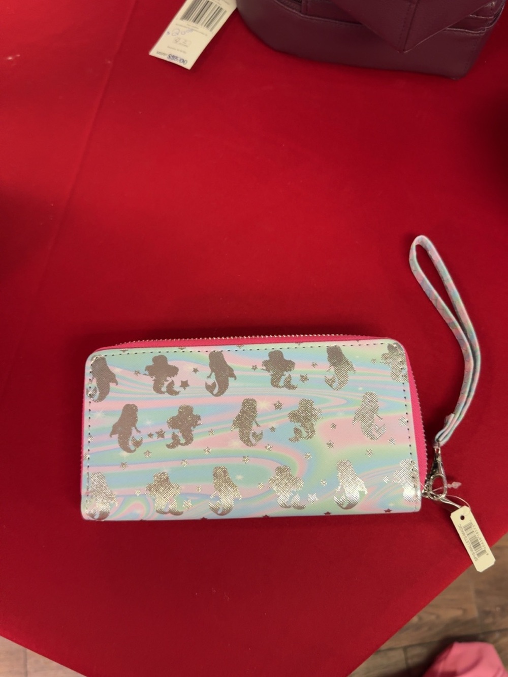 Simply Southern Pastel Holographic Mermaid Wristlet - Mint Pink Blue
